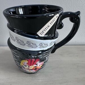 Disney Alice In Wonderland Coffee Mug Mad Hatter Triple Stacked Tea Cups 12 oz